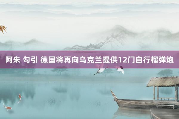 阿朱 勾引 德国将再向乌克兰提供12门自行榴弹炮