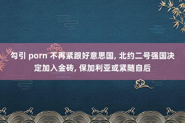 勾引 porn 不再紧跟好意思国， 北约二号强国决定加入金砖， 保加利亚或紧随自后