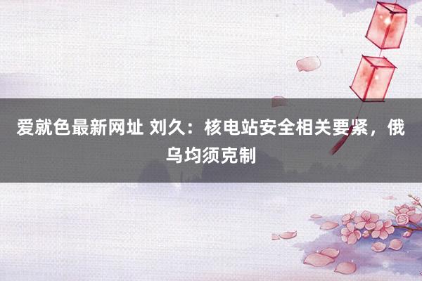 爱就色最新网址 刘久：核电站安全相关要紧，俄乌均须克制