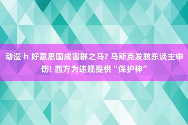 动漫 h 好意思国成害群之马? 马斯克发骇东谈主申饬! 西方为违规提供“保护神”