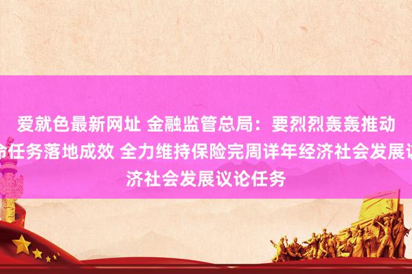 爱就色最新网址 金融监管总局：要烈烈轰轰推动要点使命任务落地成效 全力维持保险完周详年经济社会发展议论任务