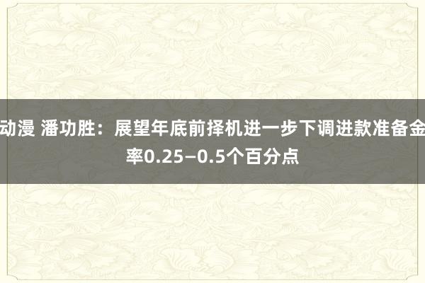 动漫 潘功胜：展望年底前择机进一步下调进款准备金率0.25—0.5个百分点