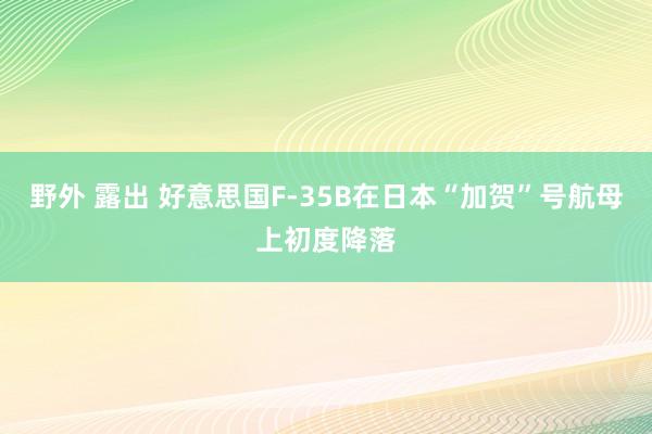 野外 露出 好意思国F-35B在日本“加贺”号航母上初度降落