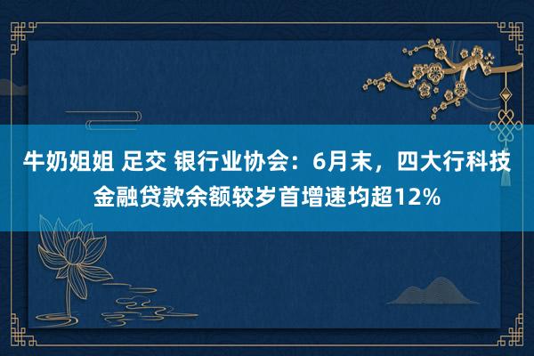 牛奶姐姐 足交 银行业协会：6月末，四大行科技金融贷款余额较岁首增速均超12%