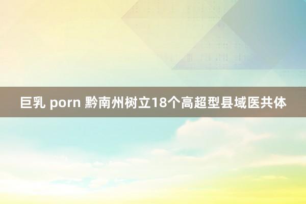 巨乳 porn 黔南州树立18个高超型县域医共体