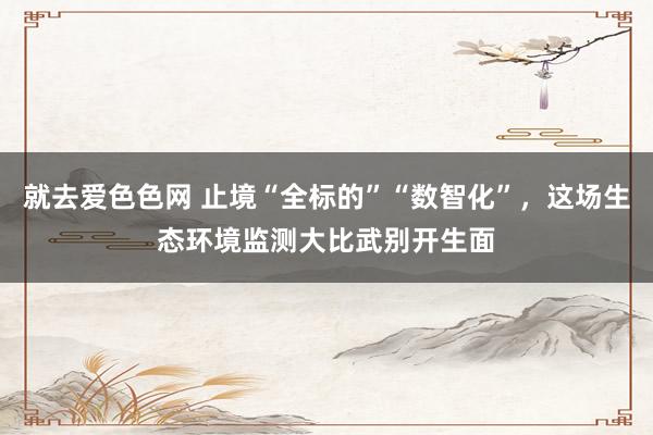 就去爱色色网 止境“全标的”“数智化”，这场生态环境监测大比武别开生面