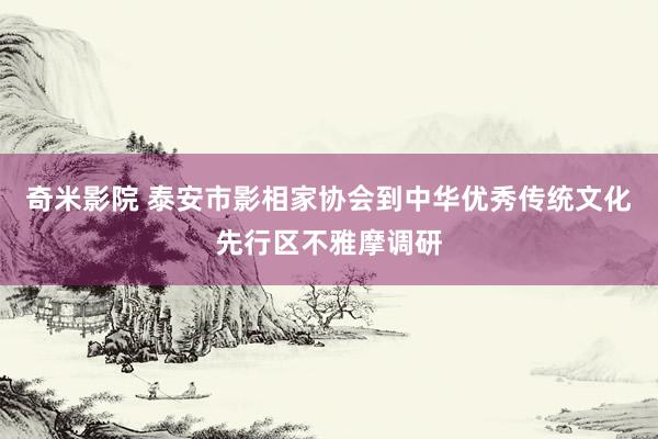 奇米影院 泰安市影相家协会到中华优秀传统文化先行区不雅摩调研