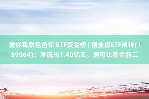 爱你我就色色你 ETF资金榜 | 创业板ETF祯祥(159964)：净流出1.40亿元，居可比基金前二