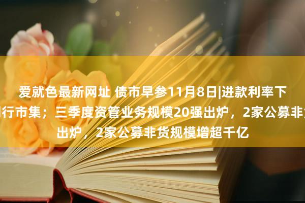 爱就色最新网址 债市早参11月8日|进款利率下调潮或扩展至同行市集；三季度资管业务规模20强出炉，2家公募非货规模增超千亿