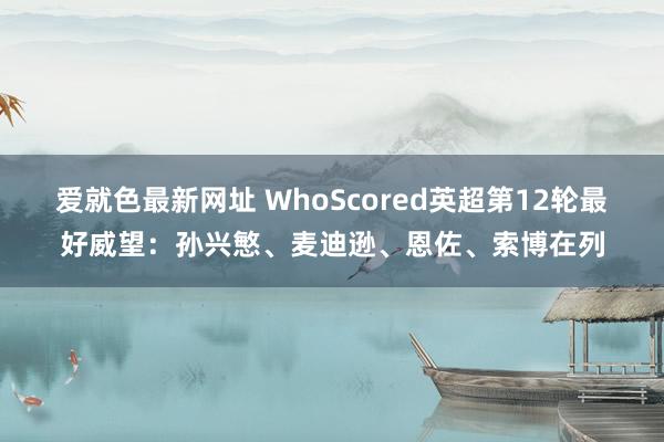 爱就色最新网址 WhoScored英超第12轮最好威望：孙兴慜、麦迪逊、恩佐、索博在列