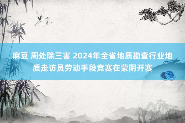 麻豆 周处除三害 2024年全省地质勘查行业地质走访员劳动手段竞赛在蒙阴开赛