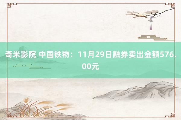 奇米影院 中国铁物：11月29日融券卖出金额576.00元