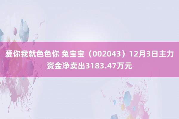 爱你我就色色你 兔宝宝（002043）12月3日主力资金净卖出3183.47万元