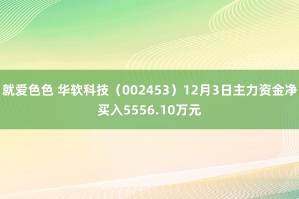 就爱色色 华软科技（002453）12月3日主力资金净买入5556.10万元