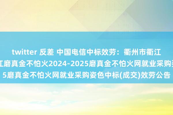 twitter 反差 中国电信中标效劳：衢州市衢江区政府采购中心对于衢江磨真金不怕火2024-2025磨真金不怕火网就业采购姿色中标(成交)效劳公告