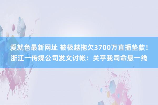 爱就色最新网址 被极越拖欠3700万直播垫款！浙江一传媒公司发文讨帐：关乎我司命悬一线