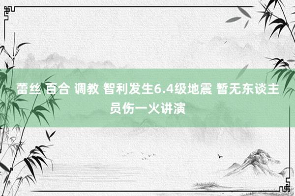 蕾丝 百合 调教 智利发生6.4级地震 暂无东谈主员伤一火讲演