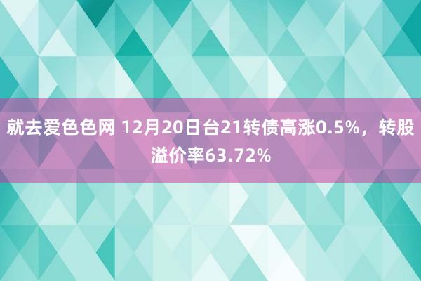 就去爱色色网 12月20日台21转债高涨0.5%，转股溢价率63.72%