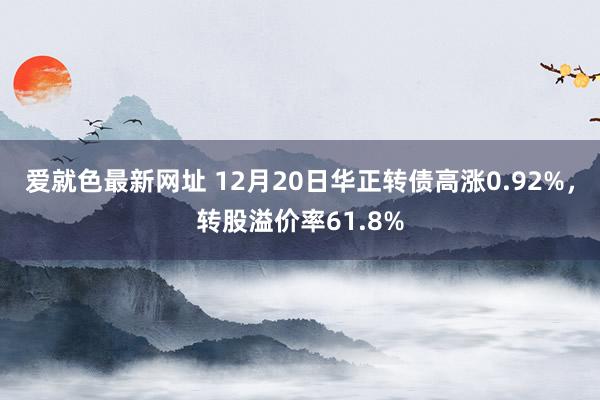 爱就色最新网址 12月20日华正转债高涨0.92%，转股溢价率61.8%