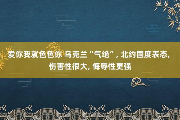 爱你我就色色你 乌克兰“气绝”， 北约国度表态， 伤害性很大， 侮辱性更强