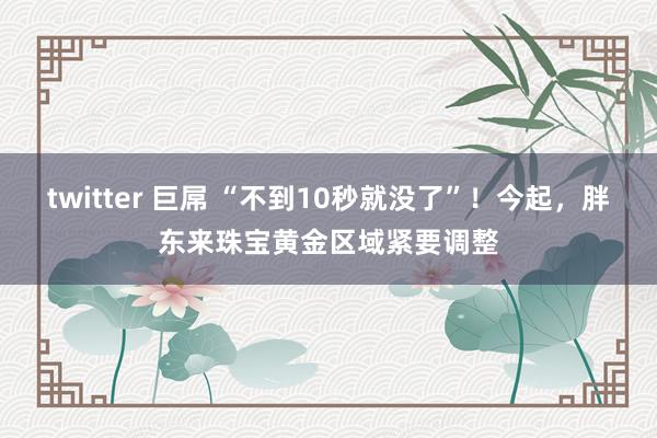 twitter 巨屌 “不到10秒就没了”！今起，胖东来珠宝黄金区域紧要调整