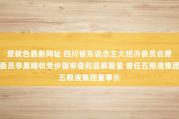 爱就色最新网址 四川省东说念主大经济委员会原副主任委员李晨曦收受步骤审查和监察看望 曾任五粮液集团董事长