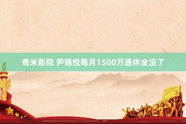 奇米影院 尹锡悦每月1500万退休金没了